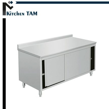 کابینت زمینی درب کشویی استیل